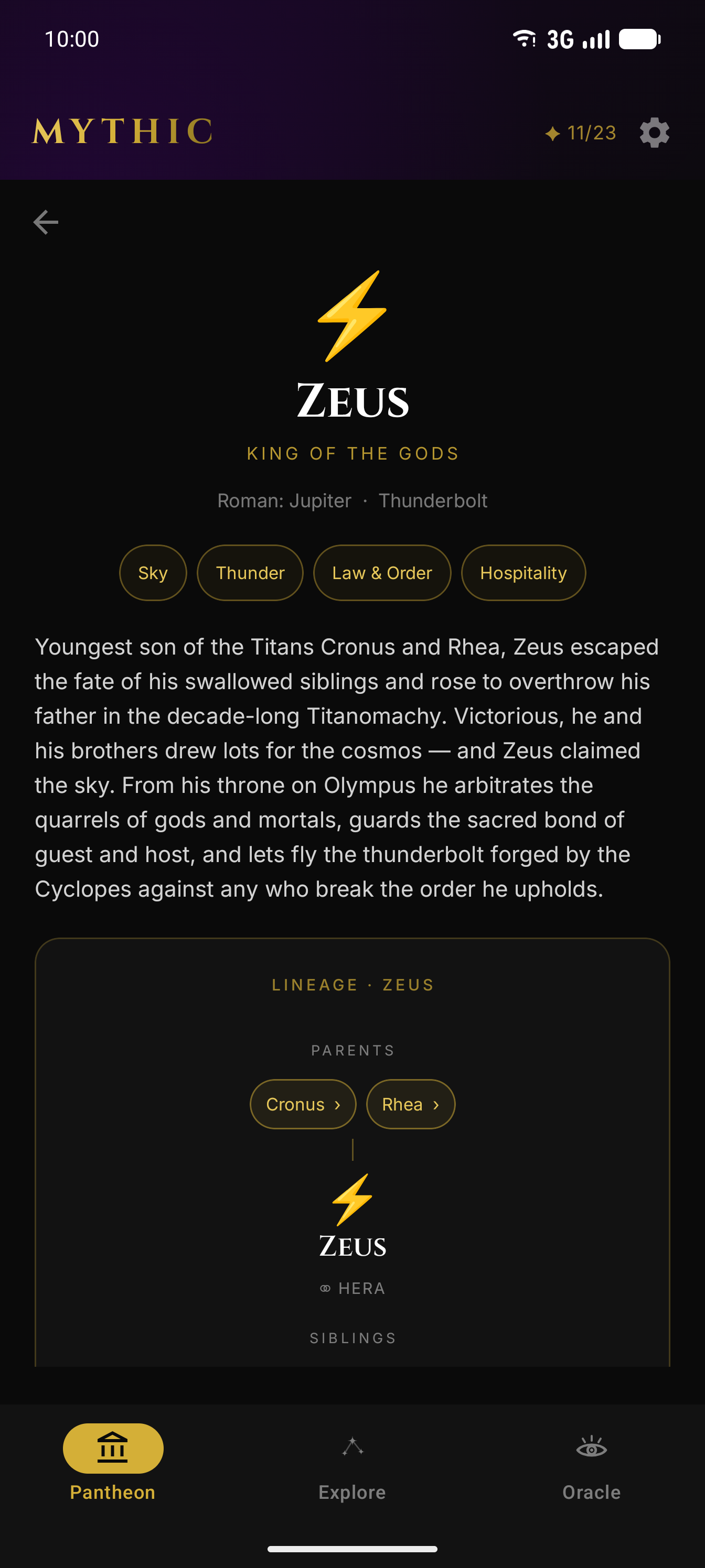 Deity lore page